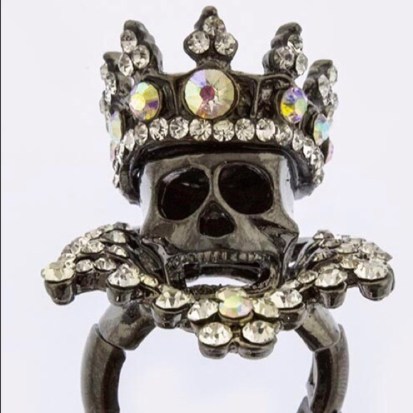 Halloween Skeleton Skull Ring Stretch Link Band - Picture 2 of 7